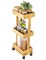 Slim Storage Cart, 3-Tier Bamboo Rolling Utility Cart Standing Rack on Wheel, Mobile Shelving Unit Organizer Serving Trolley Slide Out Cart for Office, Bathroom, Kitchen, Laundry Room and Narrow Place